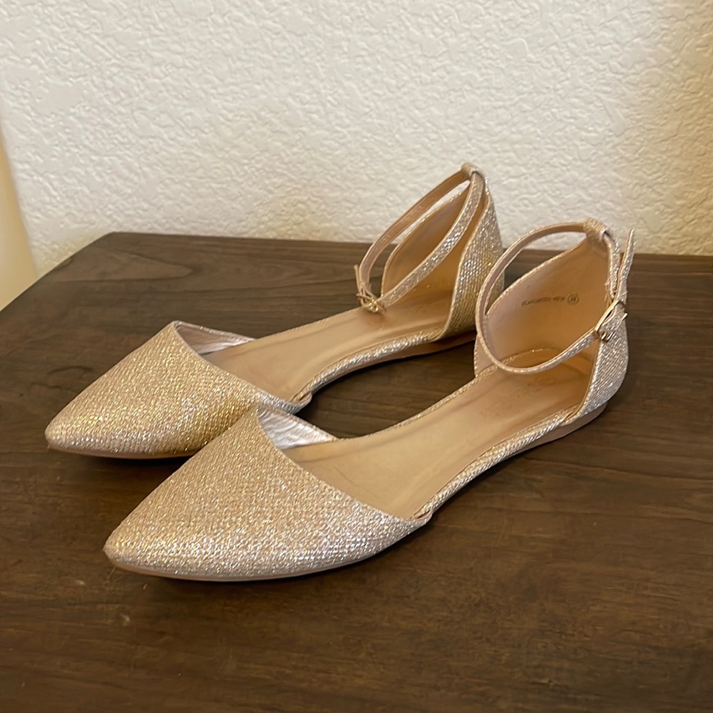 Gold Shimmer Flat Wedding shoes